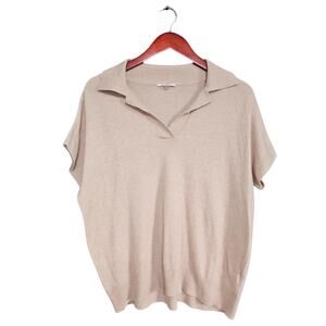 Beige Knit Polo Shirt